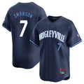 Arlishia C.Cubs #7 Dansby Swanson Player Navy City Connect Limited Home Stitched Jerseys