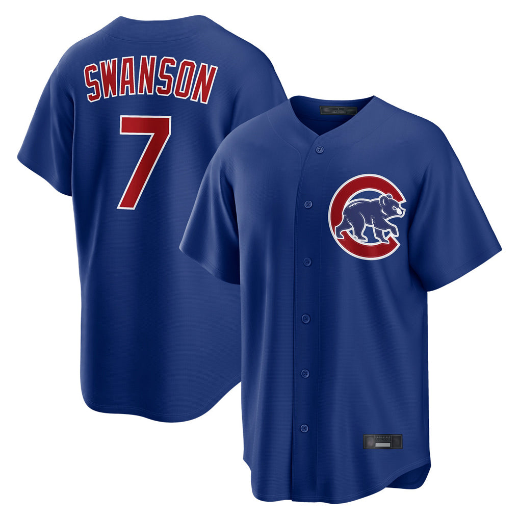 Arlishia C.Cubs #7 Dansby Swanson Player Royal Home Game Stitched Jerseys