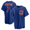 Arlishia C.Cubs #7 Dansby Swanson Player Royal Home Game Stitched Jerseys