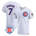 Arlishia C.Cubs #7 Dansby Swanson Player White Limited Elite Home Game Stitched Jerseys