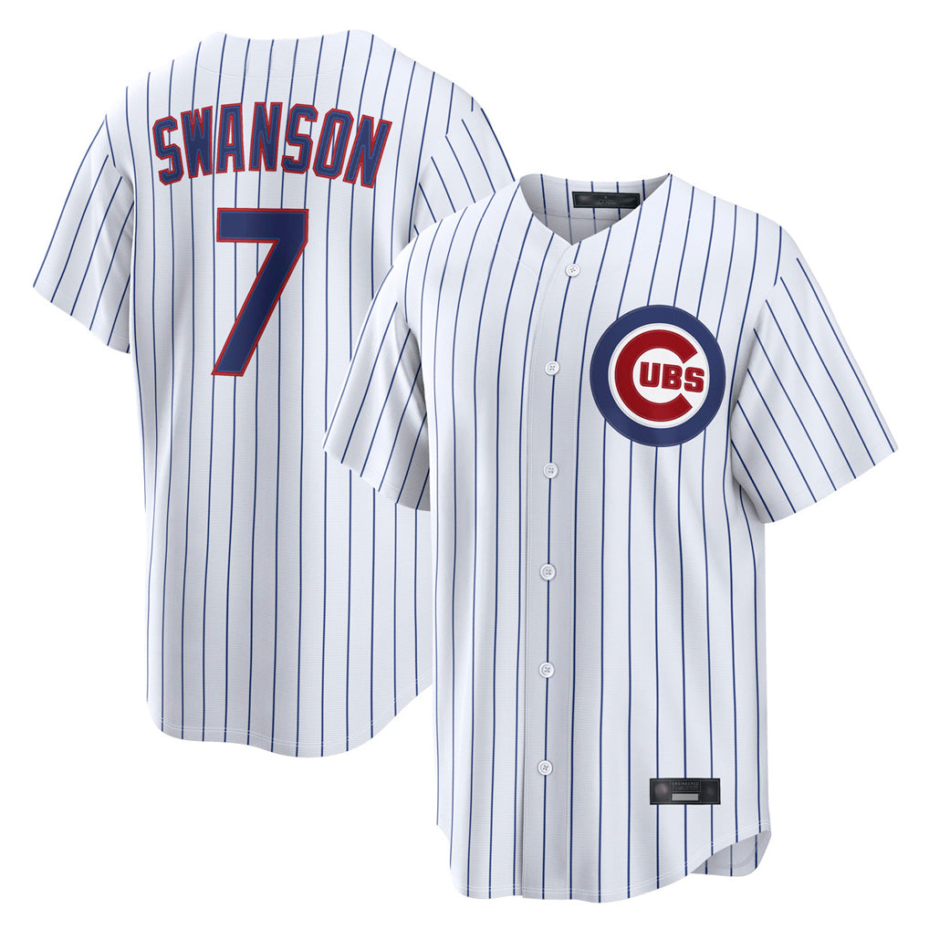 Arlishia C.Cubs #7 Dansby Swanson Player White Game Home Stitched Jerseys