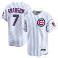 Arlishia C.Cubs #7 Dansby Swanson Player White Limited Home Game Stitched Jerseys