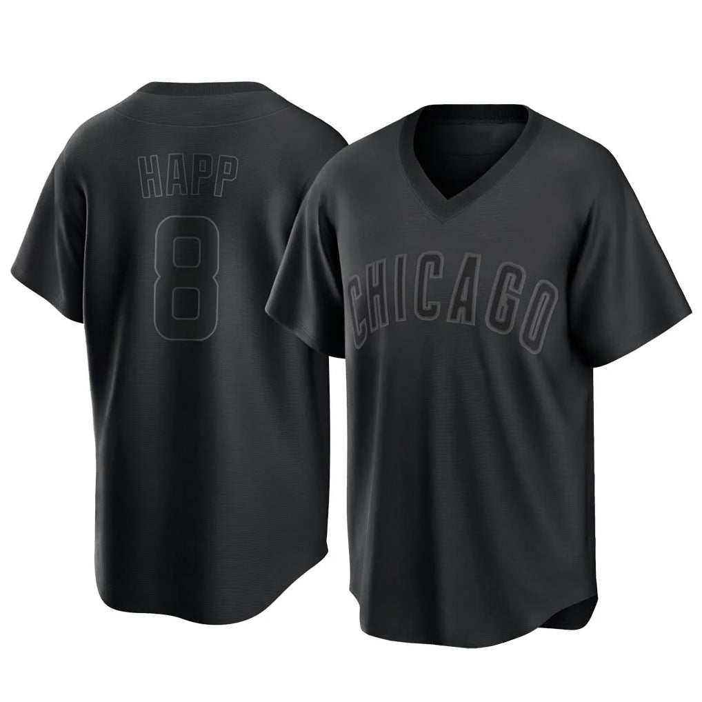Arlishia C.Cubs #8 Ian Happ Player Black T-shirt Home Game Stitched Jerseys