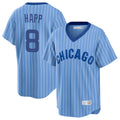 Arlishia C.Cubs #8 Ian Happ Player Blue T-shirt Cooperstown Collection Limited Stitched Jerseys