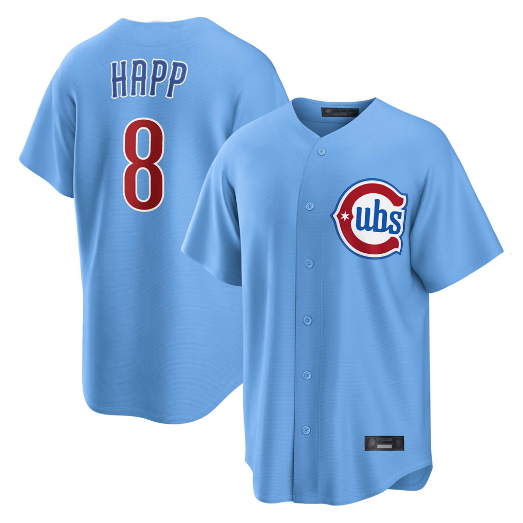 Arlishia C.Cubs #8 Ian Happ Player Light Blue Home Game Stitched Jerseys