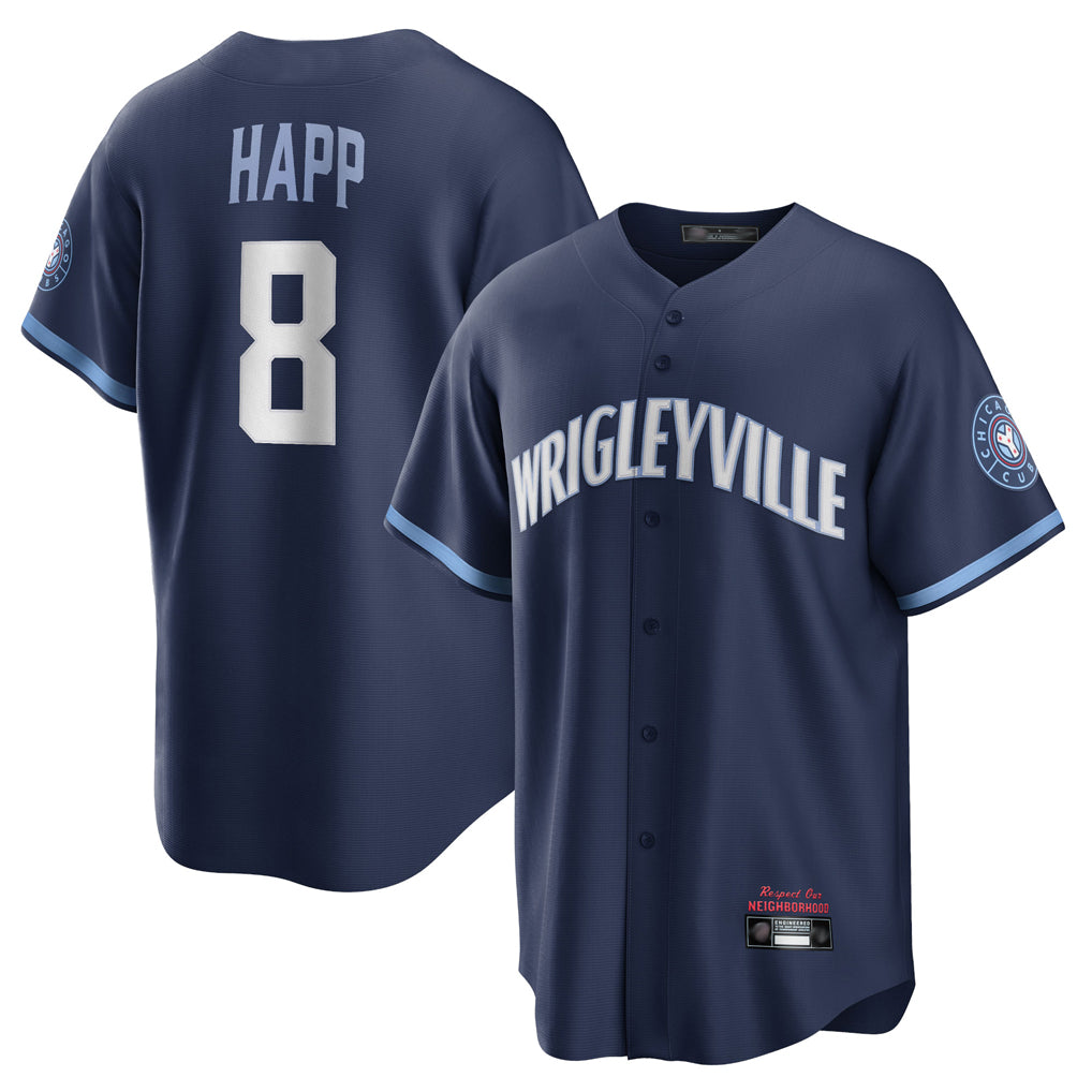 Arlishia C.Cubs #8 Ian Happ Player Navy City Connect Home Game Stitched Jerseys