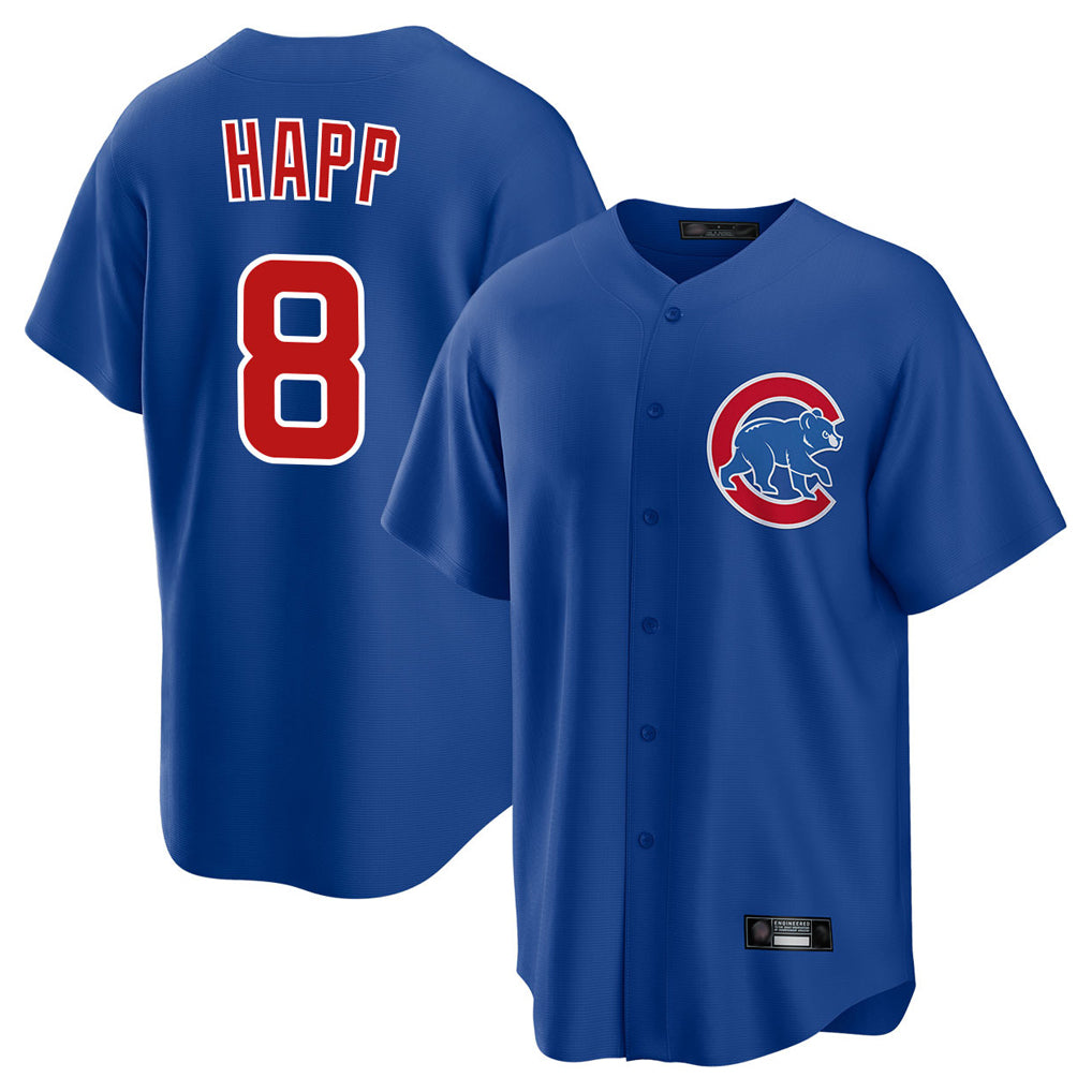 Arlishia C.Cubs #8 Ian Happ Player Royal Home Game Stitched Jerseys