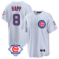 Arlishia C.Cubs #8 Ian Happ Player White 150th Anniversary Home Game Stitched Jerseys