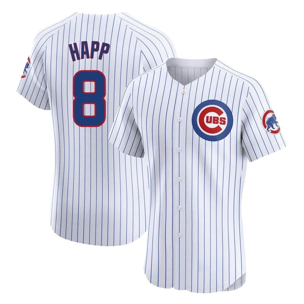 Arlishia C.Cubs #8 Ian Happ Player White Limited Elite Home Game Stitched Jerseys