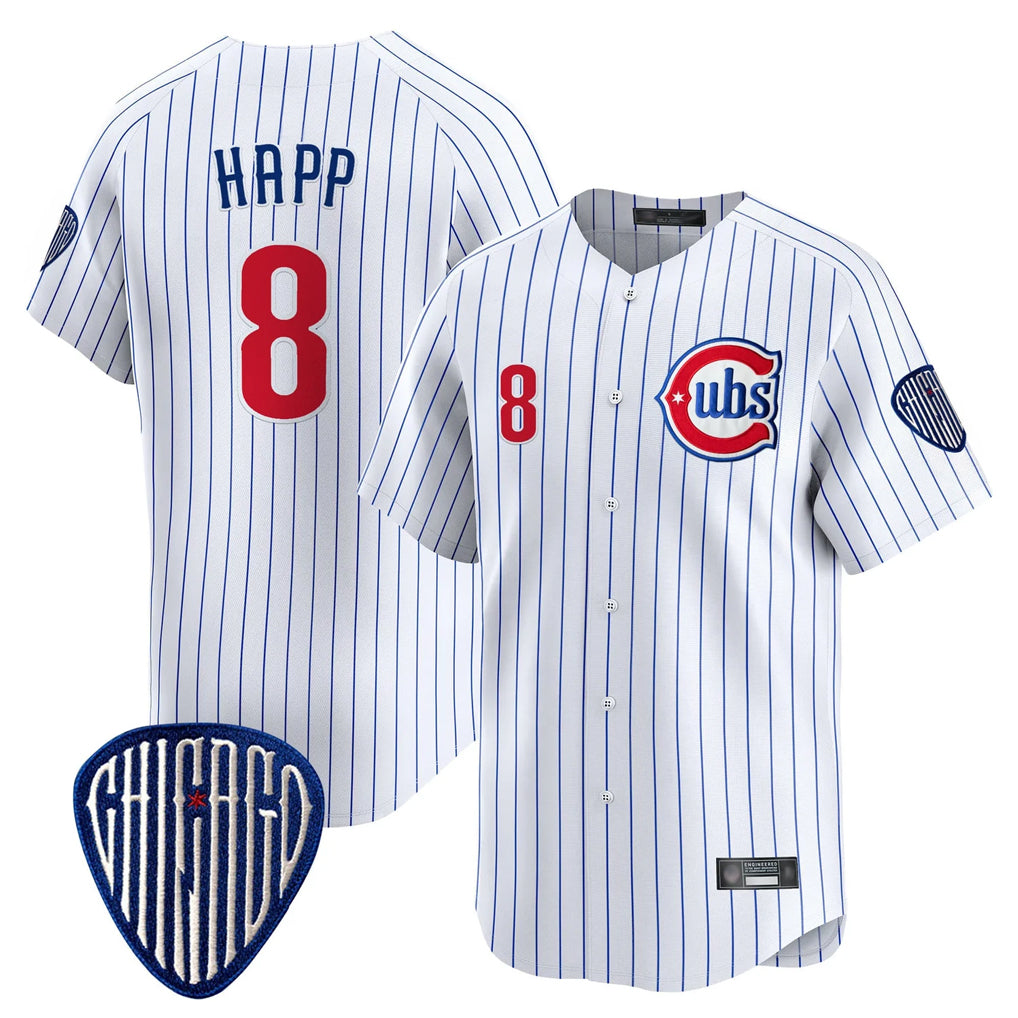 Arlishia C.Cubs #8 Ian Happ Player White Pinstripe Vapor Premier Limited Home Stitched Jerseys