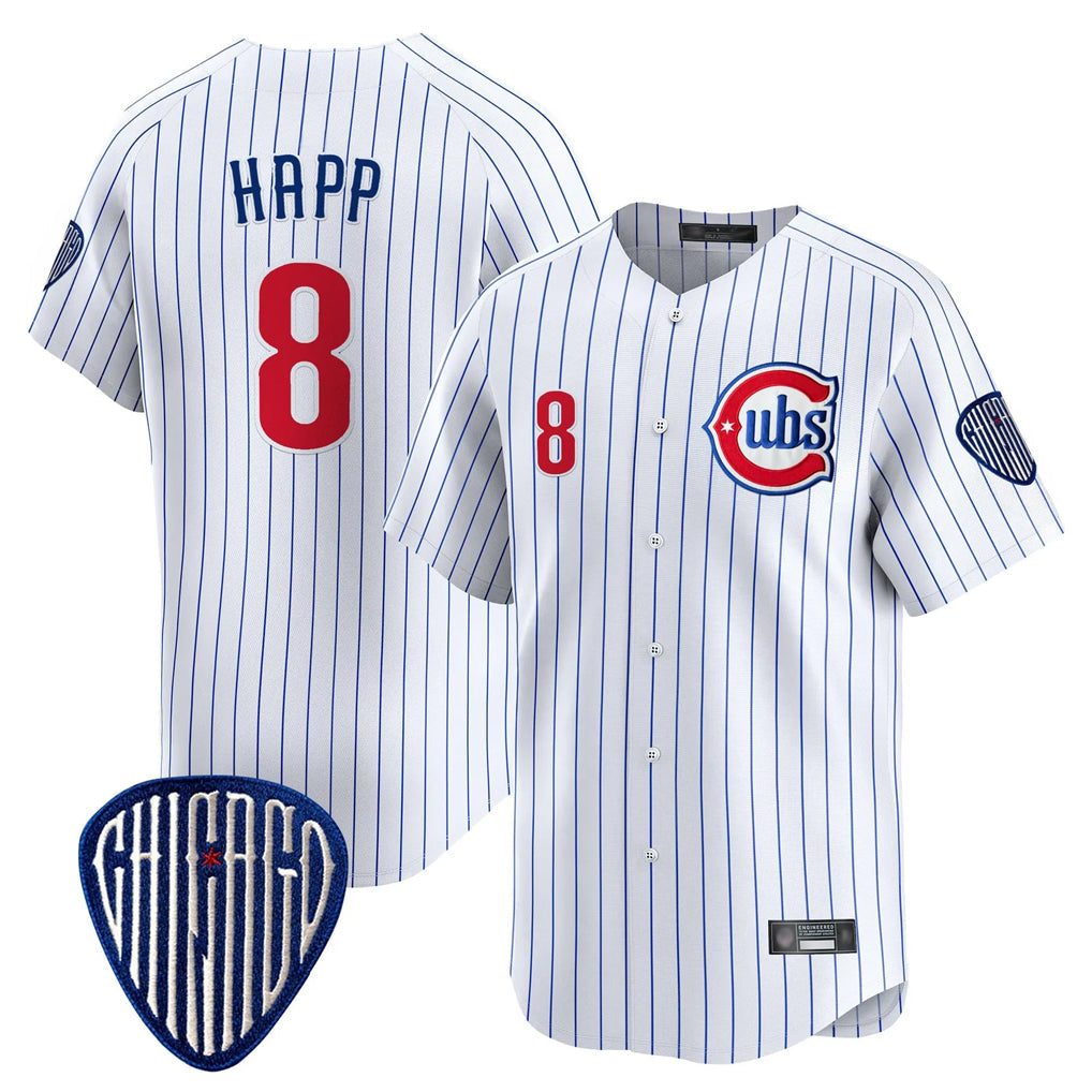 Arlishia C.Cubs #8 Ian Happ Player White Pinstripe Vapor Premier Limited Home Stitched Jerseys