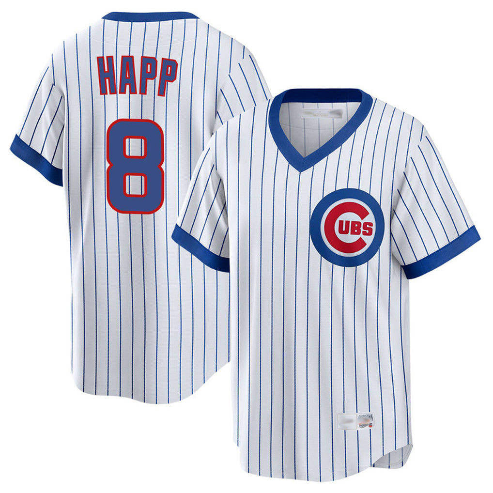 Arlishia C.Cubs #8 Ian Happ Player White T-shirt Cooperstown Collection Limited Stitched Jerseys