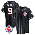 Arlishia C.Cubs #9 Miguel Amaya Player Black Fashion Out 150th Anniversary Game Stitched Jerseys