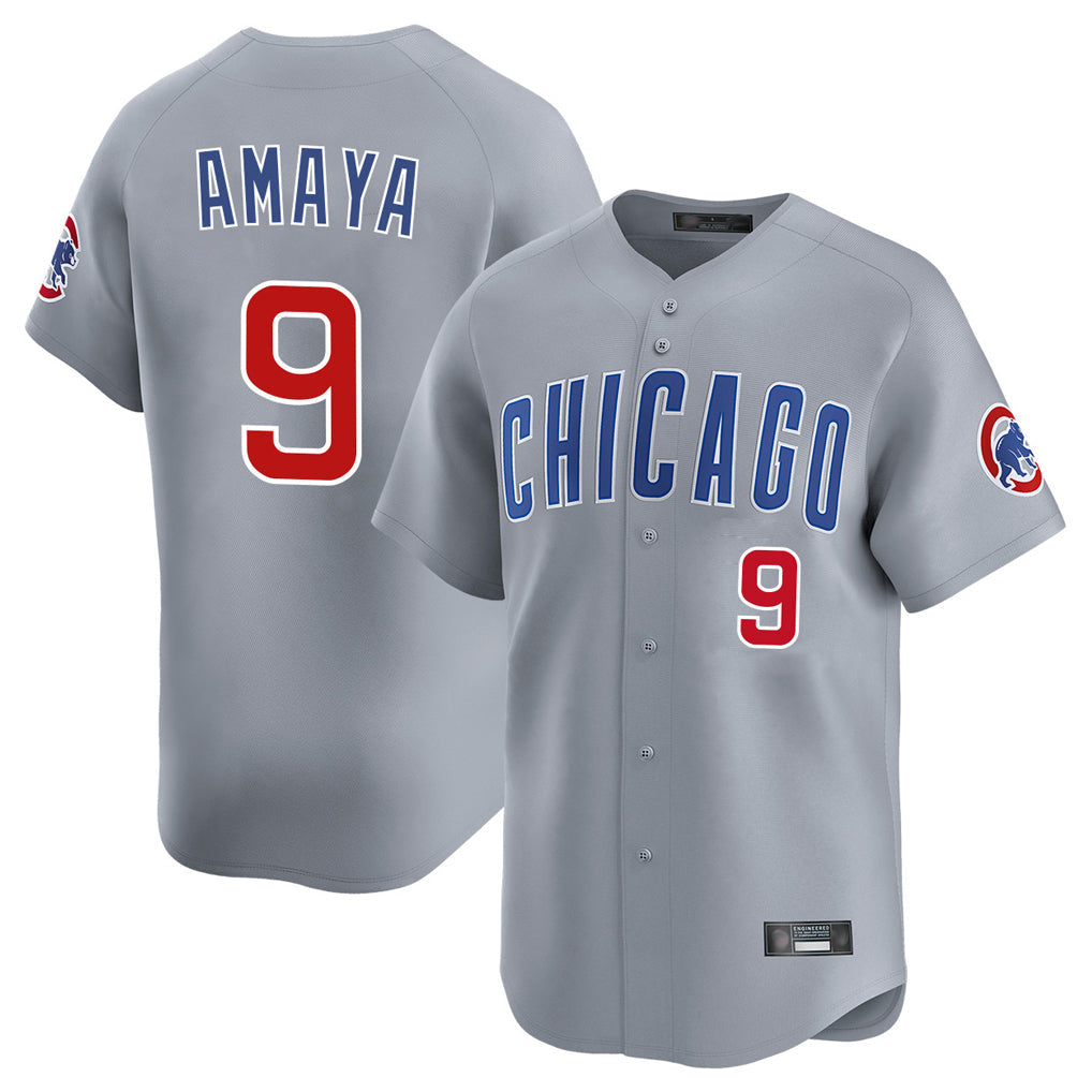 Arlishia C.Cubs #9 Miguel Amaya Player Gray Road Limited Home Stitched Jerseys
