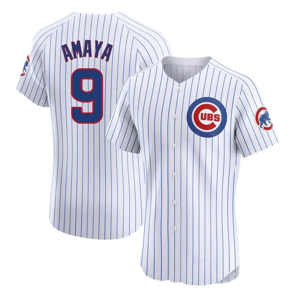 Arlishia C.Cubs #9 Miguel Amaya Player White Limited Elite Home Game Stitched Jerseys