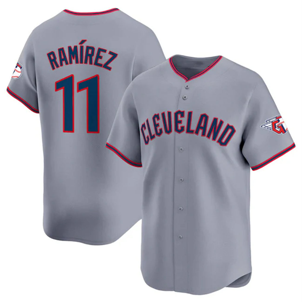 Arlishia C.Guardians #11 Jose Ramirez Player Gray Road Limited Home Game Stitched Jerseys
