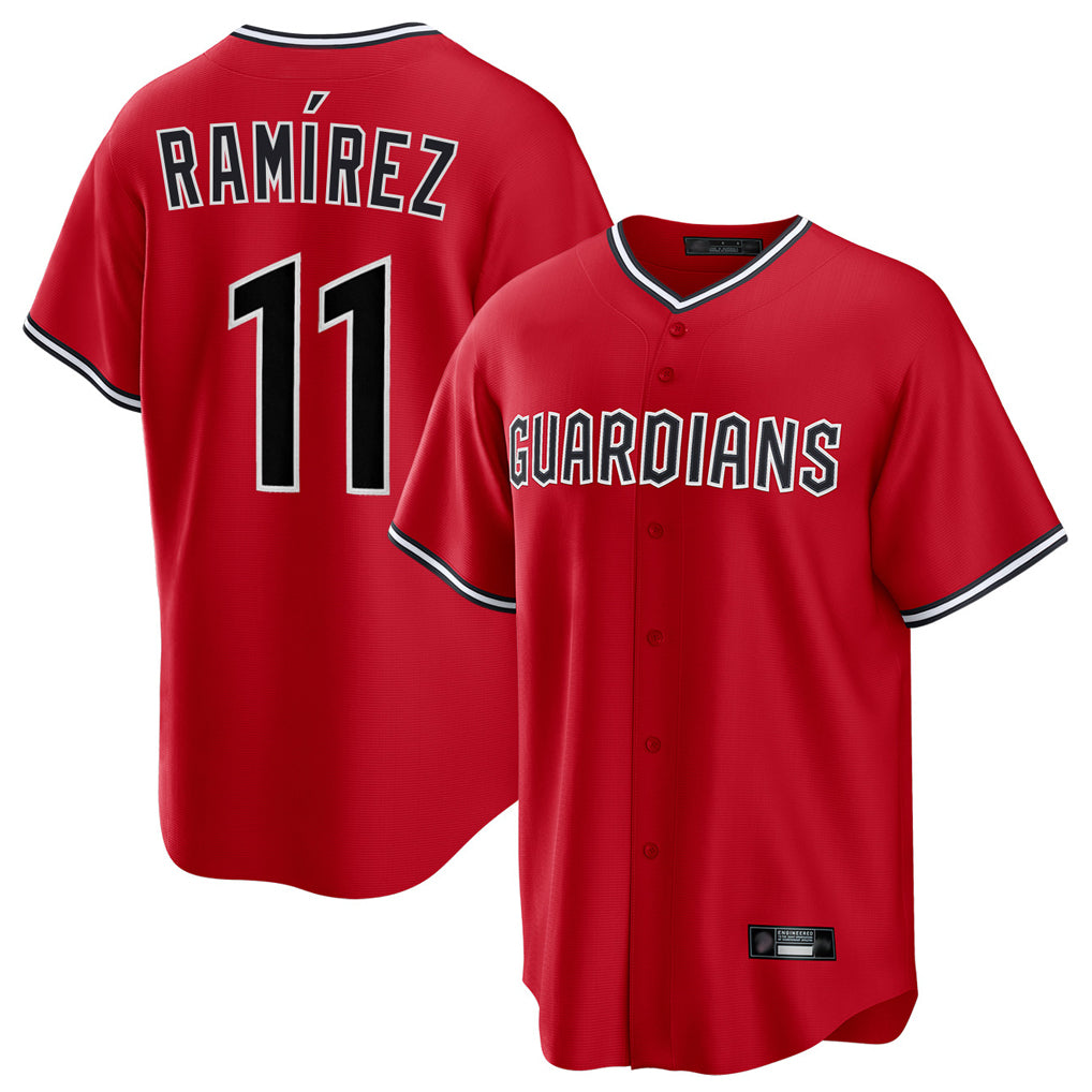 Arlishia C.Guardians #11 Jose Ramirez Player Red Home Game Stitched Jerseys