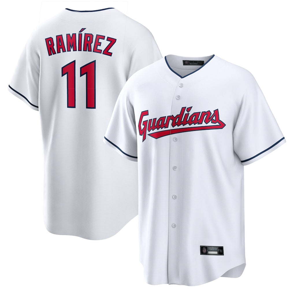 Arlishia C.Guardians #11 Jose Ramirez Player White Home Game Stitched Jerseys