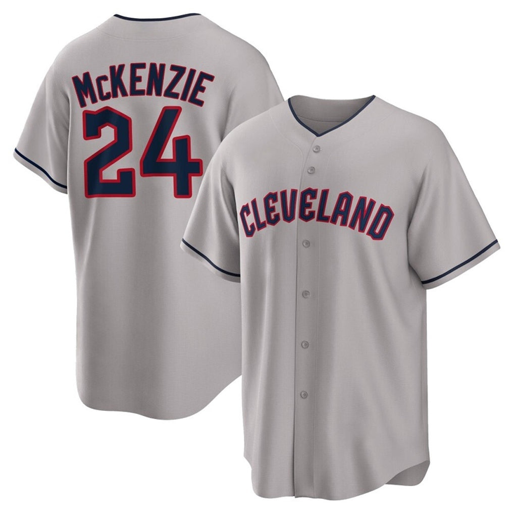 Arlishia C.Guardians #24 Triston McKenzie Player Gray Game Home Stitched Jerseys