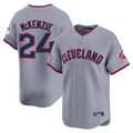 Arlishia C.Guardians #24 Triston McKenzie Player Gray Road Limited Home Game Stitched Jerseys