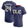 Arlishia C.Guardians #24 Triston McKenzie Player Navy City Connect Limited Elite Home Stitched Jerseys