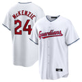 Arlishia C.Guardians #24 Triston McKenzie Player White Home Game Stitched Jerseys