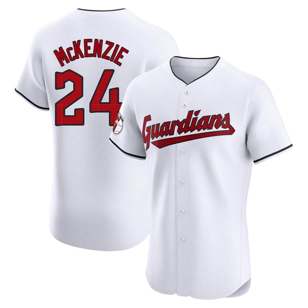 Arlishia C.Guardians #24 Triston McKenzie Player White Limited Elite Home Stitched Jerseys