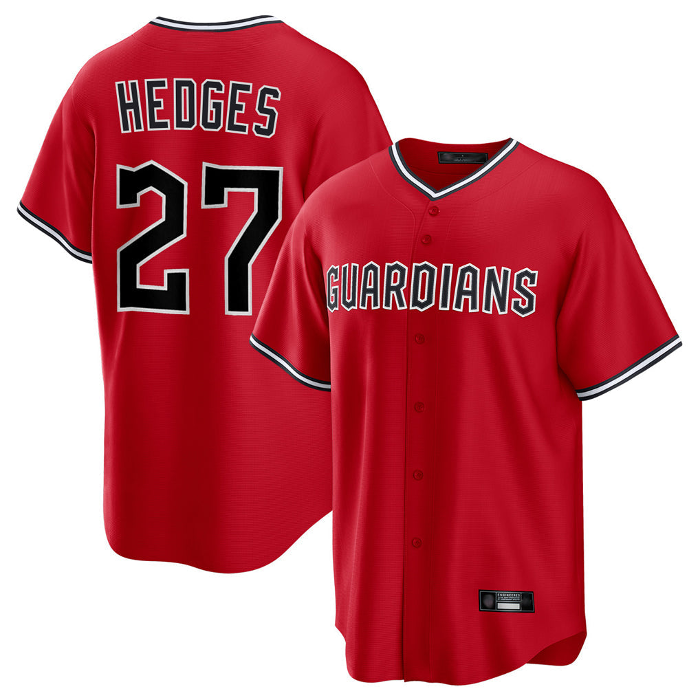 Arlishia C.Guardians #27 Austin Hedges Player Red Home Game Stitched Jerseys