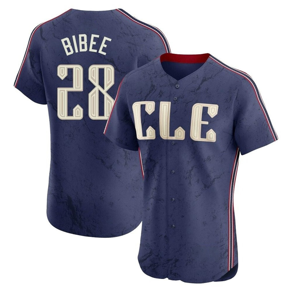 Arlishia C.Guardians #28 Tanner Bibee Player Navy City Connect Limited Elite Home Stitched Jerseys