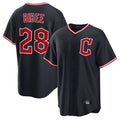 Arlishia C.Guardians #28 Tanner Bibee Player Navy Home Game Stitched Jerseys
