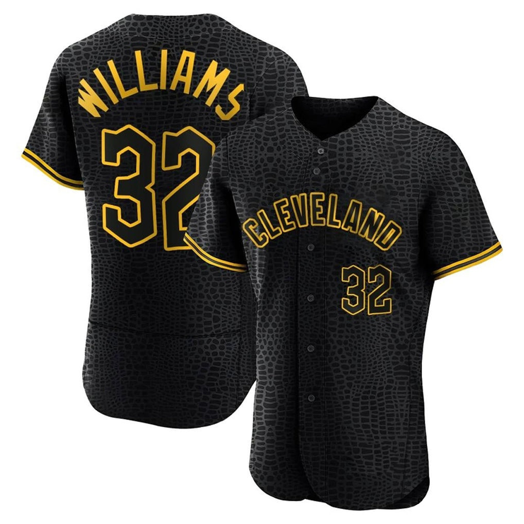 Arlishia C.Guardians #32 Gavin Williams Player Black Snake Skin City Limited Elite Home Stitched Jerseys