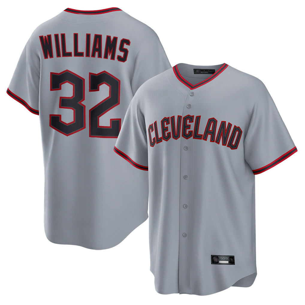 Arlishia C.Guardians #32 Gavin Williams Player Gray Home Game Stitched Jerseys