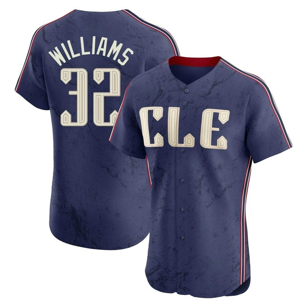 Arlishia C.Guardians #32 Gavin Williams Player Navy City Connect Limited Elite Home Stitched Jerseys