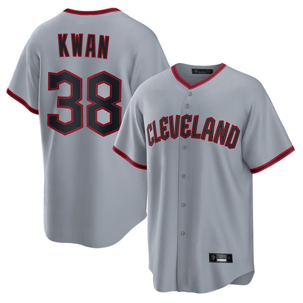 Arlishia C.Guardians #38 Steven Kwan Player Gray Home Game Stitched Jerseys