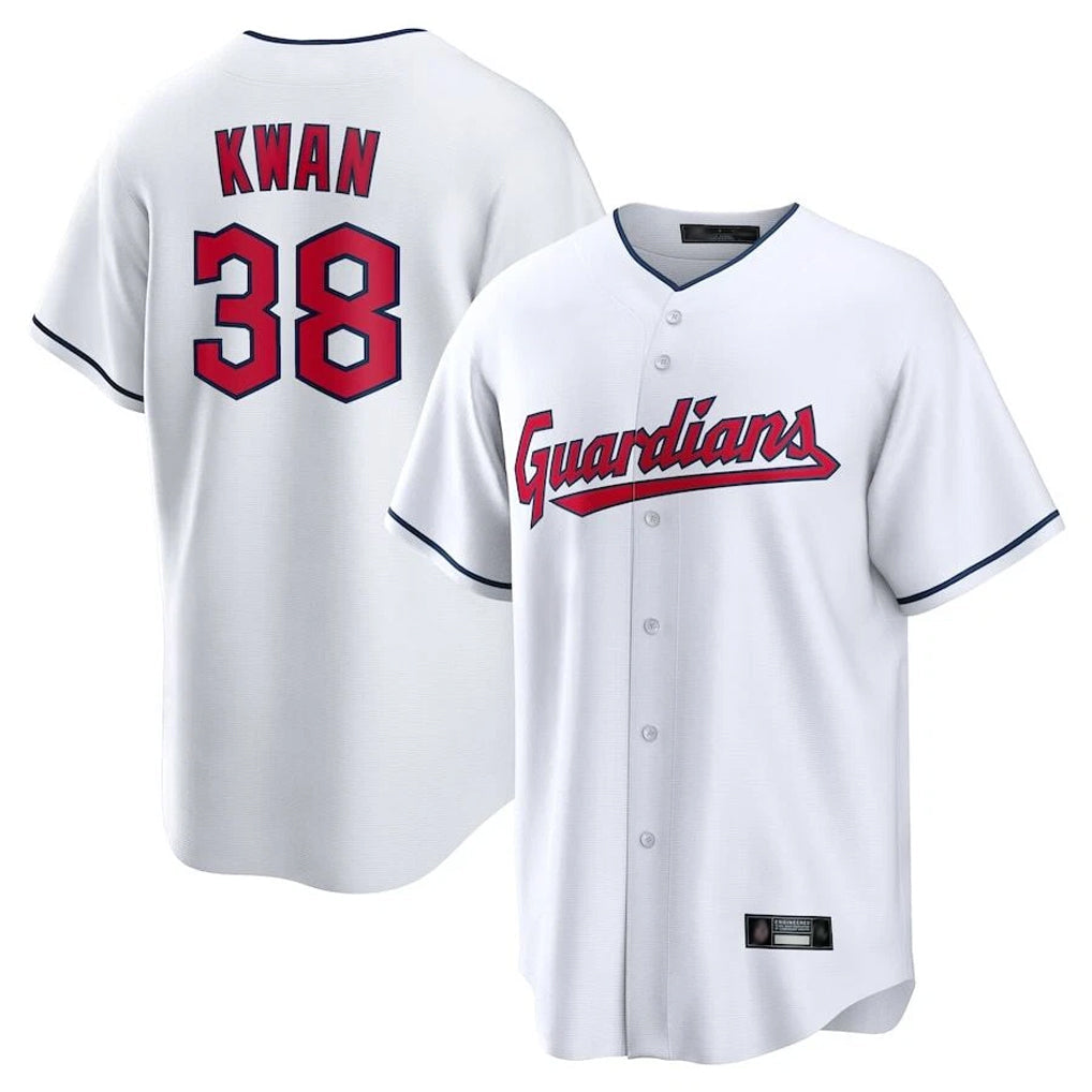 Arlishia C.Guardians #38 Steven Kwan Player White Home Game Stitched Jerseys
