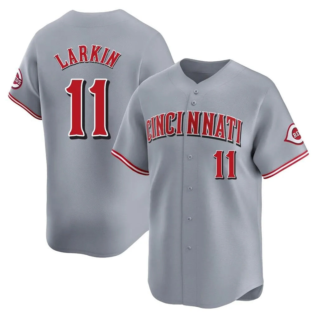 Arlishia C.Reds #11 Barry Larkin Player Gray Home Limited Stitched Jerseys