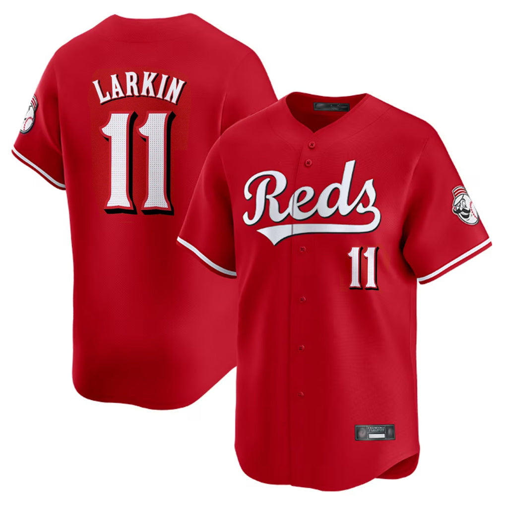 Arlishia C.Reds #11 Barry Larkin Player Red Home Limited Stitched Jerseys