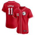 Arlishia C.Reds #11 Barry Larkin Player Red Limited Elite Home Game Stitched Jerseys