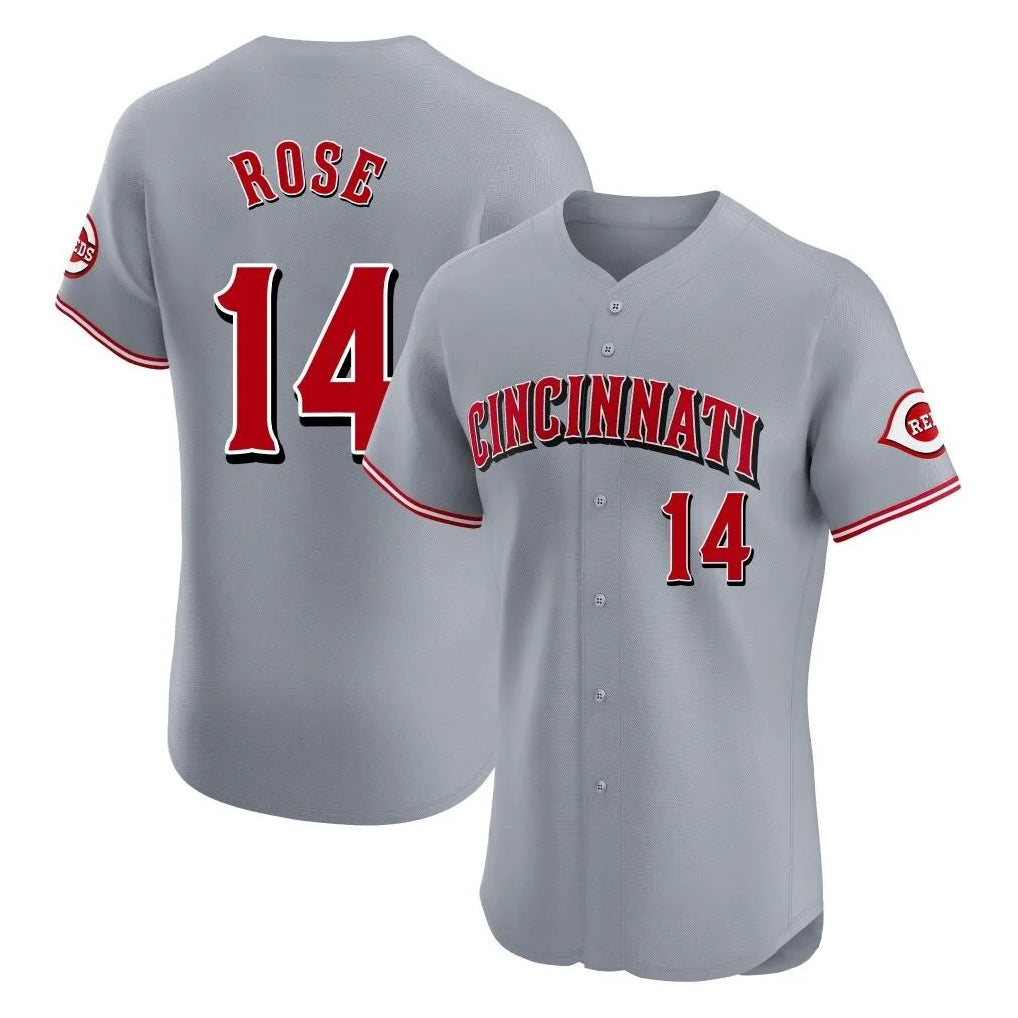 Arlishia C.Reds #14 Pete Rose Player Gray Limited Elite Home Stitched Jerseys