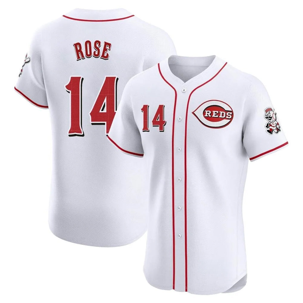 Arlishia C.Reds #14 Pete Rose Player White Limited Elite Home Stitched Jerseys
