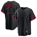 Arlishia C.Reds #28 Eugenio Su¨¢rez Player Black City Connect Home Game Stitched Jerseys