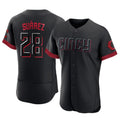 Arlishia C.Reds #28 Eugenio Su¨¢rez Player Black City Connect Limited Elite Home Stitched Jerseys