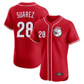 Arlishia C.Reds #28 Eugenio Su¨¢rez Player Red Limited Elite Home Game Stitched Jerseys