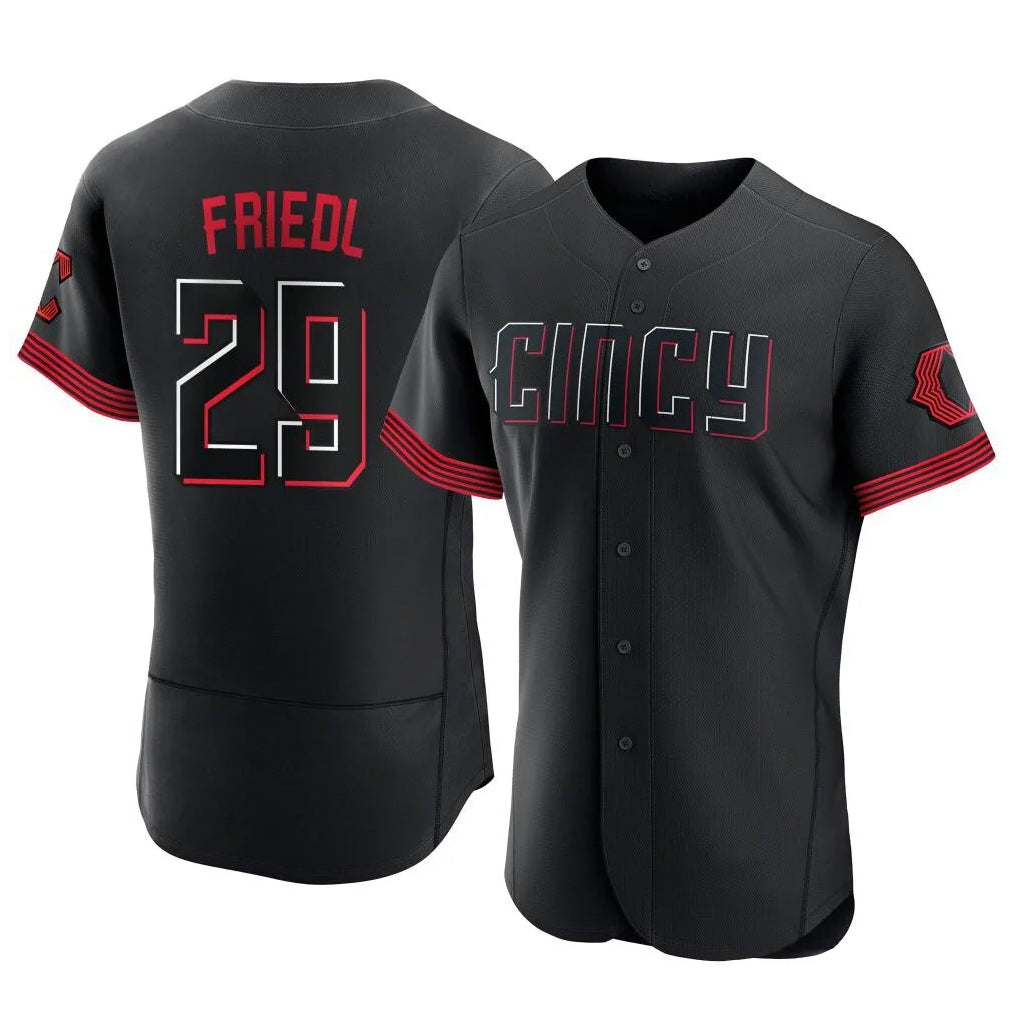 Arlishia C.Reds #29 TJ Friedl Player Black City Connect Limited Elite Home Stitched Jerseys