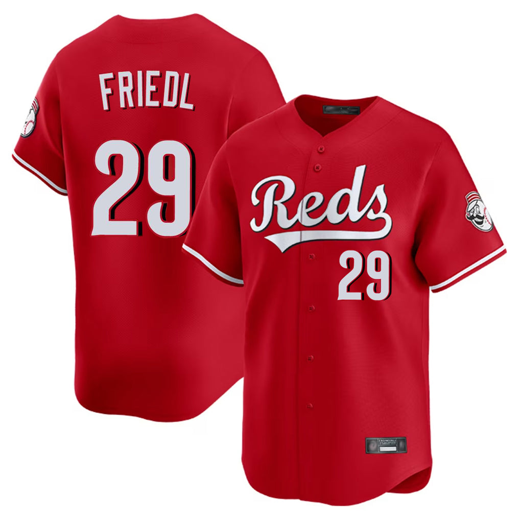 Arlishia C.Reds #29 TJ Friedl Player Red Home Limited Stitched Jerseys