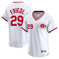 Arlishia C.Reds #29 TJ Friedl Player White Cooperstown Collection Limited T-shirt Home Stitched Jerseys