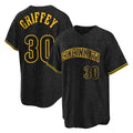 Arlishia C.Reds #30 Ken Griffey Player Black Snake Skin City Home Stitched Jerseys