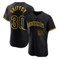 Arlishia C.Reds #30 Ken Griffey Player Black Snake Skin City Limited Elite Home Stitched Jerseys