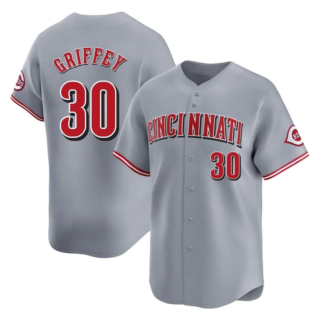 Arlishia C.Reds #30 Ken Griffey Player Gray Home Limited Stitched Jerseys