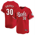 Arlishia C.Reds #30 Ken Griffey Player Red Home Limited Stitched Jerseys